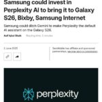 ⚡️ Perplexity может стать частью смартфонов Samsung
